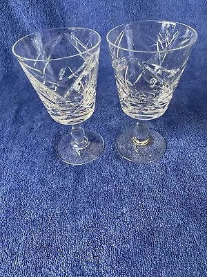 Buy Pair Of Brierley Cut Crystal Sherry Wine Glasses. (2) • 12£