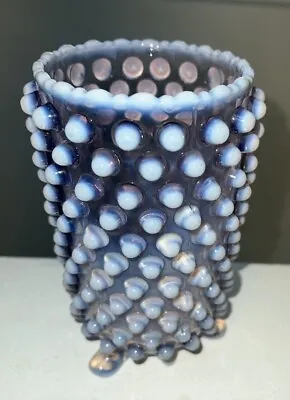 Buy AJ Beatty & Sons Lavender Opalescent Hobnail 3-Footed Glass Celery Vase • 139.79£