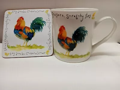 Buy Kent Pottery Day Breaks Rooster And Hen Coffee Cup, With Matching Coaster. • 13.97£