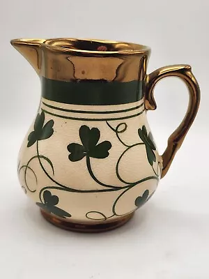 Buy Vintage Wade England Harvest Ware Clover Shamrock Creamer Copper Rim Handle • 14.86£