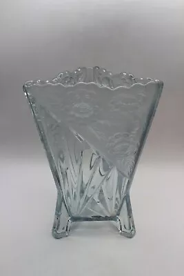 Buy Sowerby Art Deco 1930's Glass 'Daisy' Vase - Clear With Blue Tint 7.5  • 30£
