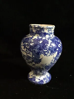 Buy ANTIQUE Blue And White Spongeware Vase/Jar ~ Ca. 1899 ~ Redware ~  5” • 28.54£