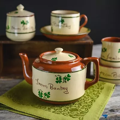 Buy Rare Vintage CARRIG WARE Ireland (8 Pc) BANTRY SHAMROCK Tea Pot Set Irish • 83.86£