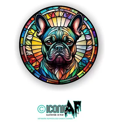 Buy Stained Glass Effect French Bulldog Pet Puppy Dog Vinyl Car Sticker Decal 95mm • 2.69£