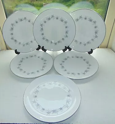 Buy Royal Doulton Fine China Kimberly H4961 6 X Dinner Plates Silver Grey 26.5cm • 28£