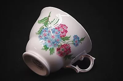 Buy Royal Vale 6427 Bone China Tea Cup Pink Blue Flowers Scalloped Gold Trim England • 13.97£