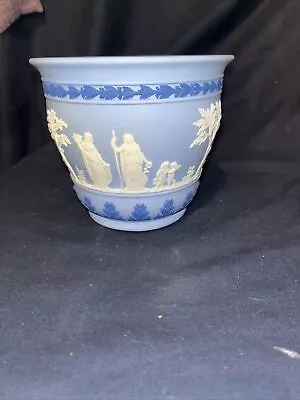 Buy Vintage  Wedgwood Jasperware Blue Tri Colour  Pot / Planter - • 49£