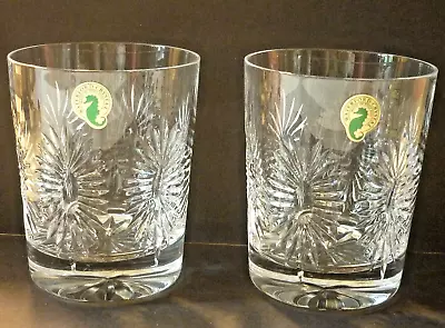 Buy 2x Waterford Crystal Double Old Fashioned Whisky Glasses Millenium Toast Health • 19.99£