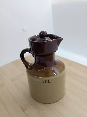 Buy Vintage Brown Stoneware Ceramic Oil Dispenser 5” Inches, Lovely Gift • 10.99£