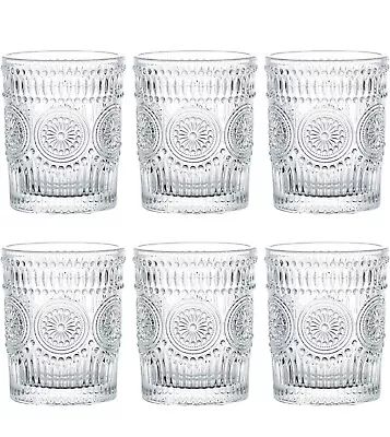 Buy Vintage Glassware Set For Juice, Beverages, Beer, Cocktail,6 Pack 270ml Water Gl • 15£