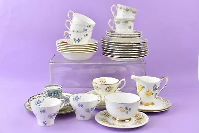 Buy Vintage Bone China Tea Set Job Lot X 38 Shelley Windsor Royal Albert Floral Gold • 29.99£