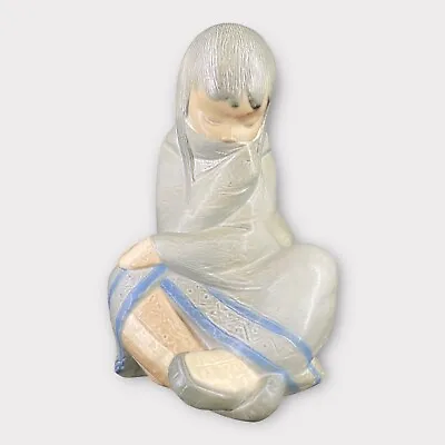 Buy Large Lladro Spain Porcelain Figurine Eskimo Girl Artic Inuit VG+ • 61.84£