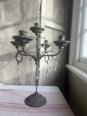 Buy Vintage Candle Holder, French Chandelier, Multi Candle & Glass. Home Decor Chic • 49£