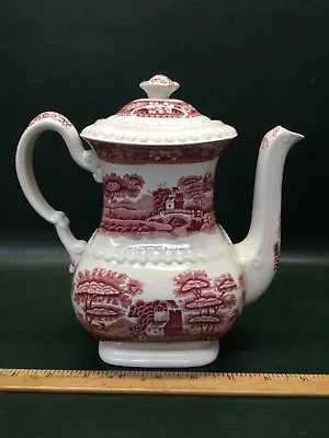 Buy Copeland Spode's Tower Pink Coffee Pot W/ Lid England Old Mark ~ Crazing READ • 88.53£