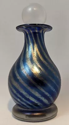 Buy Isle Of Wight Studio Glass Michael Harris Victorian Blue Silver Scent Bottle • 59.99£