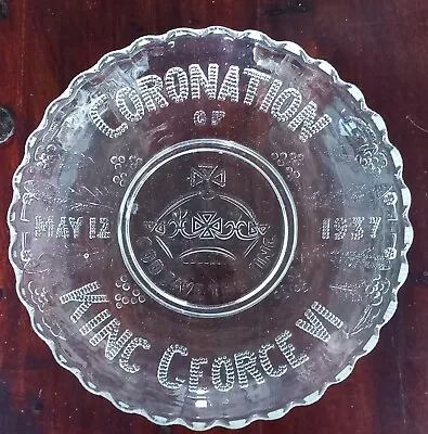 Buy Commemorative Glass Plate Coronation George VI 1937 • 6.95£