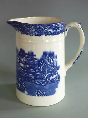 Buy Old Willow Pitcher Jug - 2 Pint - Blue Willow - Watertight - Distressed - A/F • 14£
