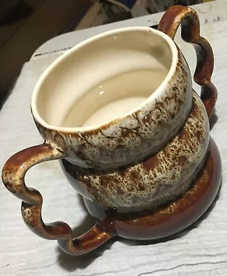 Buy New Devon Pottery _ Vintage _  Honeycomb Glaze Mug With Shaped Handles • 7.99£