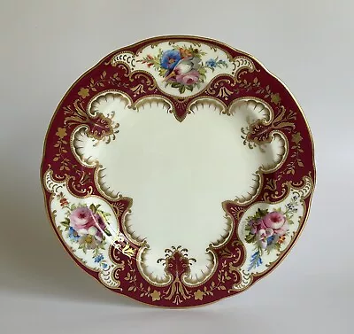 Buy Antique Cauldon England Hand Painted Floral Raised Gold Porcelain Cabinet Plate • 153.77£