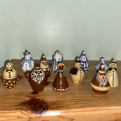 Buy 11 Karen Cahill Miniature Pottery Christmas Ornaments 1993-2003 • 158.38£