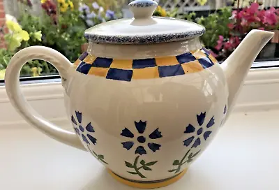 Buy Laura Ashley Annabel Teapot - Ceramic - Yellow & Blue Pattern - Vintage • 20£