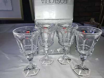 Buy NOS New FOSTORIA Virginia Collection 5oz WINE GLASS Set Of 4 FACET Panel 6  Tall • 20.97£