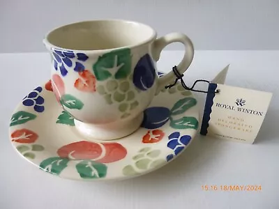 Buy Royal Winton Bordeaux Cup And Saucer Spongeware - With Tags • 12£
