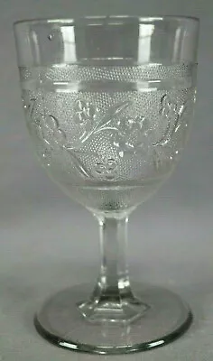 Buy EAPG Unknown Manufacturer Stippled Star Flower Victorian Water Goblet C. 1880s • 18.64£