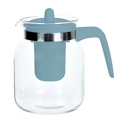 Buy Clear Glass Teapot With Infuser Loose Tea Leaf Coffee Herbal Tea Pot Jug 1.5L • 12.99£
