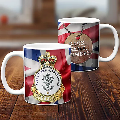 Buy Personalised Veteran Mug Queen's Own Highlanders British Military Cup Army MVM17 • 12.95£