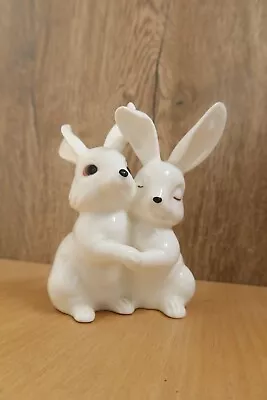 Buy Royal Osborne White Bone China Two Cuddling Bunny Rabbits Figure Cute Bunnies • 11.95£