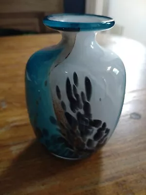 Buy Mdina Seascape Glass Vase Malta, Sticker And Signature. 11cm X7cm • 9.99£