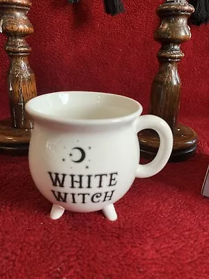 Buy White Witch White Cauldron China Mug, Witches Or Wicca, Pagan Mug, Boxed • 8.49£