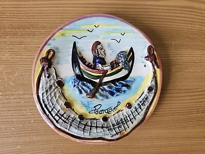 Buy 3D Decorative Plate Featuring A Man On A Boat Hand Made Portugal • 9.90£
