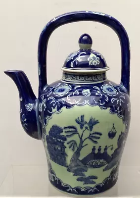 Buy Blue Willow China Pattern XXL 6 Pint Teapot With Lid Kettle With Handle Chinese • 50£