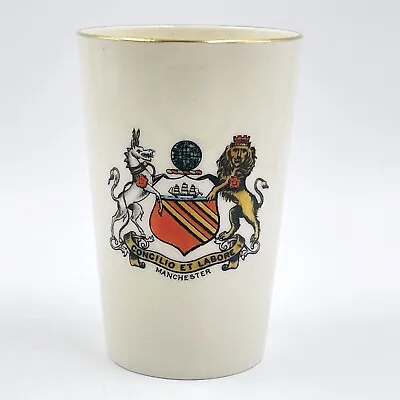 Buy Wh Goss Crested China Larger Size Drinking Cup / Glass / Vase - Manchester Crest • 10£