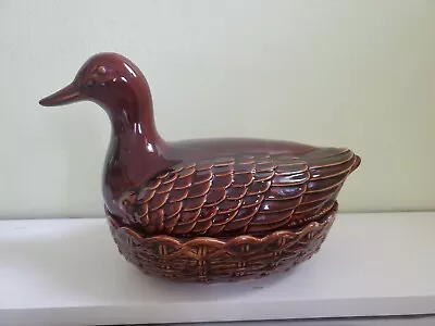 Buy Portmeirion Large Brown Ceramic Duck Egg Basket/Store, Size 1 Oven To Table.  • 14.99£