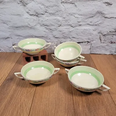 Buy X5 Vintage Rare Art Deco Small Soup Bowls By Frank Buckley Production C.1930 • 40.49£