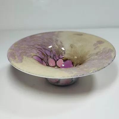 Buy Pretty Vtg Handblown Glass Bowl Cream & Pink Swirl Pattern Art Glass • 9.99£