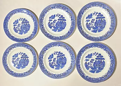 Buy 6- WILLOW PLATES By GIBSON & SONS, Burslem, Staffs: 2 Each- 10 , 9.3 , 8.5  Dia • 14.95£