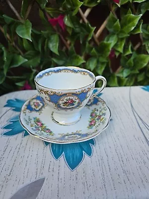 Buy Vintage Foley EB Broadway Blue Floral Bird Pattern Tea Cup And Saucer 3¼xH3  • 8£