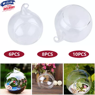 Buy 10cm Hanging Tealight Candle Holders Clear Glass Baubles Wedding Party Tea Light • 10.95£