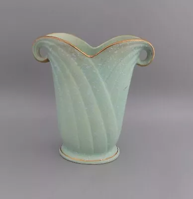 Buy Vintage Art Deco Crown Devon Vase - A119 7in, Green & Speckled • 19.99£