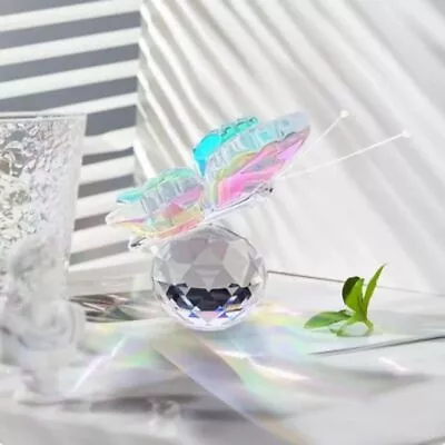 Buy Crystal Glass Purple Flying Butterfly With Ball Figurine Ornaments Home Decor* • 5.29£