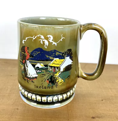 Buy Ireland, Irish Porcelain Large Mug/Cup Green Blue Countryside Scene Girl • 6.99£