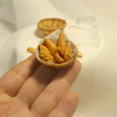 Buy 1:12 Scale Dolls House Miniatures Bread Basket Croissant Food Kitchen Accessory • 5.27£