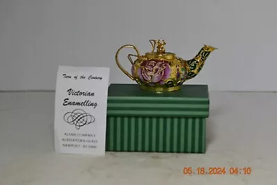 Buy Alsan Company Alessandra Glass Enamel Tea Pot Figurine Ornament • 6.99£