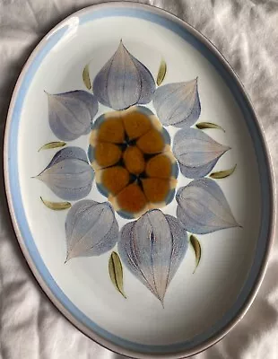 Buy Denby Chatsworth Blue 2x Oval Dinner Plates 12.5”x9” Hand Painted 1st Quality #A • 25£