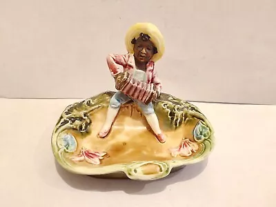 Buy Antique Art Nouveau Austrian Majolica Figural Dish C1900 • 9.99£