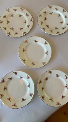 Buy Argyle Duchess Pink Rose Design Bone China Tea Plates X5 - 15.5cm/17cm Diameter • 20£